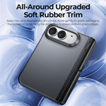 Til iPhone Fold Cover med Anti-Spion Hærdet Glasfilm Hængsel Kickstand Mat PC + TPU Ultratyndt Telefoncover