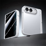 Til iPhone Fold Cover med Anti-Spion Hærdet Glasfilm Hængsel Kickstand Mat PC + TPU Ultratyndt Telefoncover