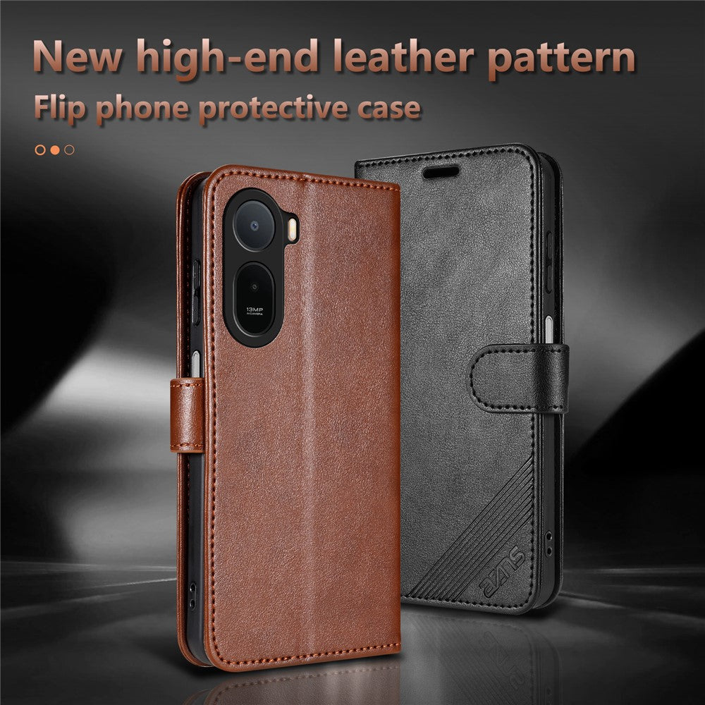 AZNS For Xiaomi Poco C85x 5G / Redmi A7 Pro 4G (171.56mm) / A7 Pro 5G Case Anti-Scratch PU Leather Stand Wallet Phone Cover