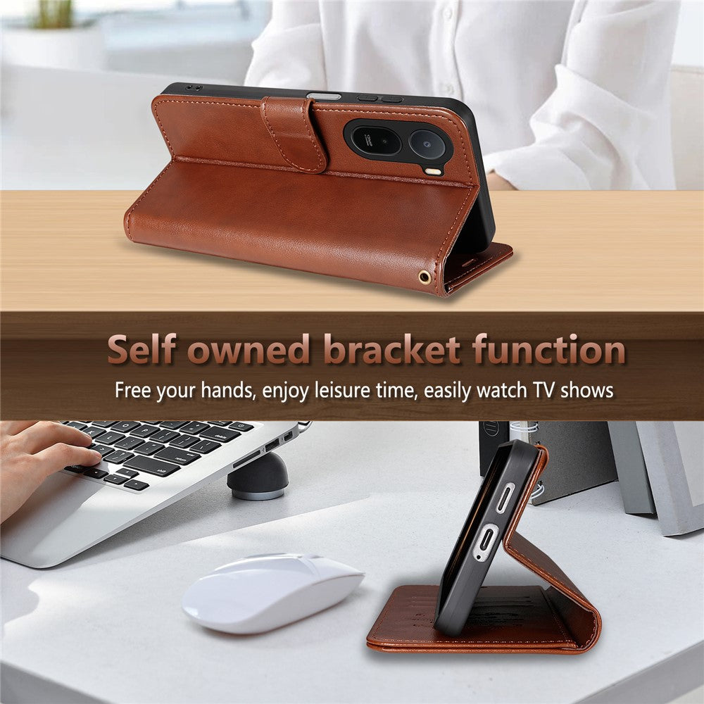 AZNS For Xiaomi Poco C85x 5G / Redmi A7 Pro 4G (171.56mm) / A7 Pro 5G Case Anti-Scratch PU Leather Stand Wallet Phone Cover