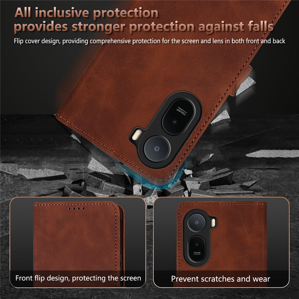 AZNS For Xiaomi Poco C85x 5G / Redmi A7 Pro 4G (171.56mm) / A7 Pro 5G Case PU Leather Wallet Phone Cover
