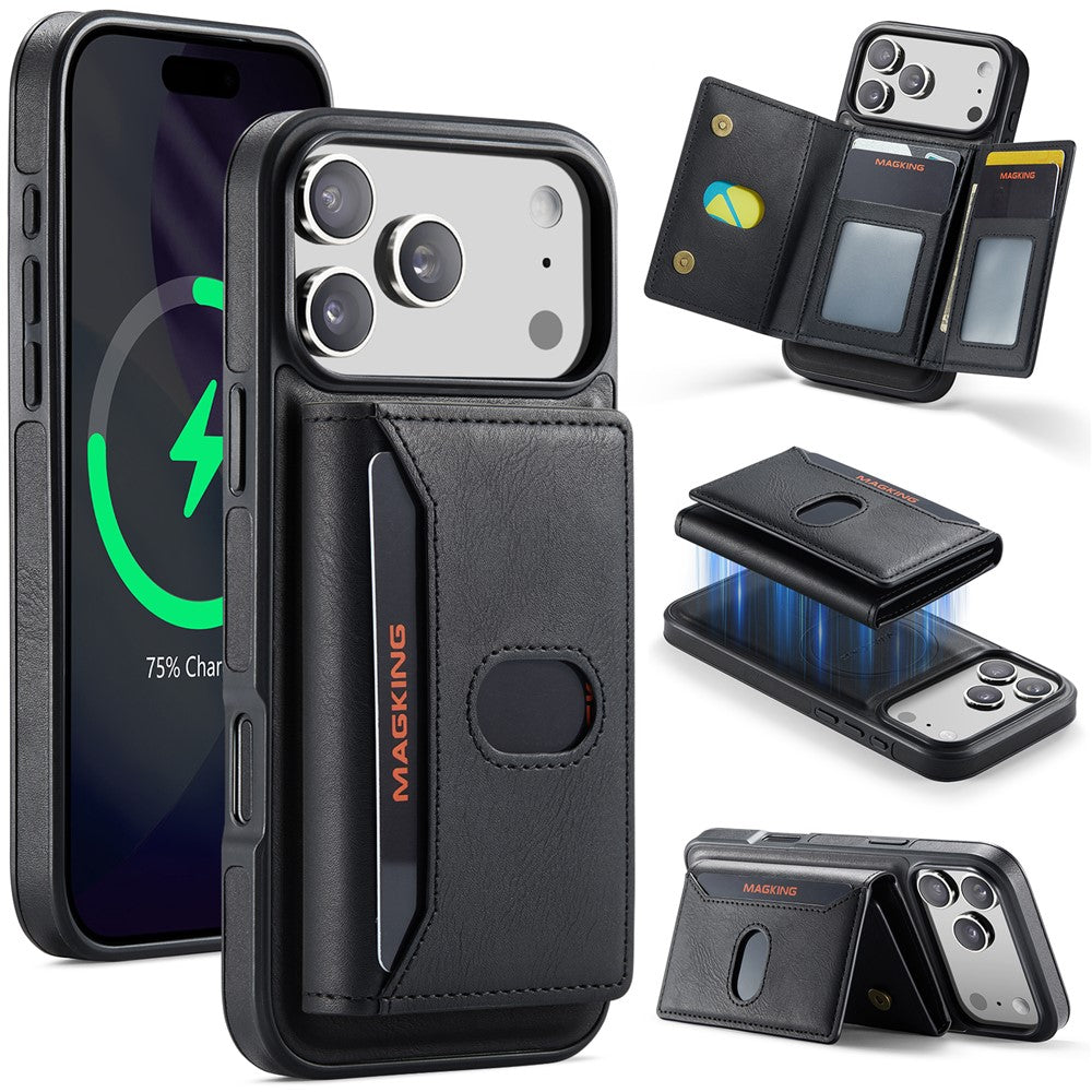 MAGKING K5 til iPhone 18 Pro Max / 17 Pro Max Cover RFID-blokerende Pung med 8 Kort Lommer i PU-læder bagcover