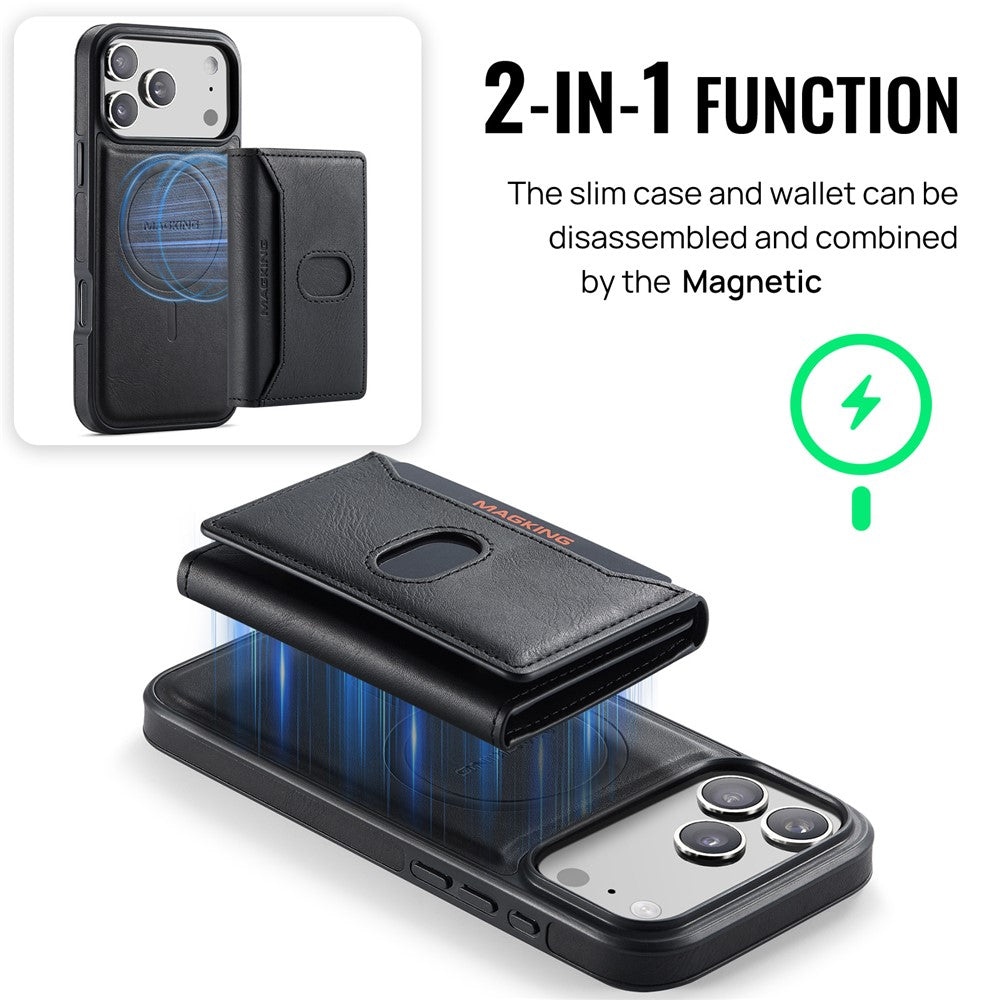 MAGKING K5 til iPhone 18 Pro Max / 17 Pro Max Cover RFID-blokerende Pung med 8 Kort Lommer i PU-læder bagcover