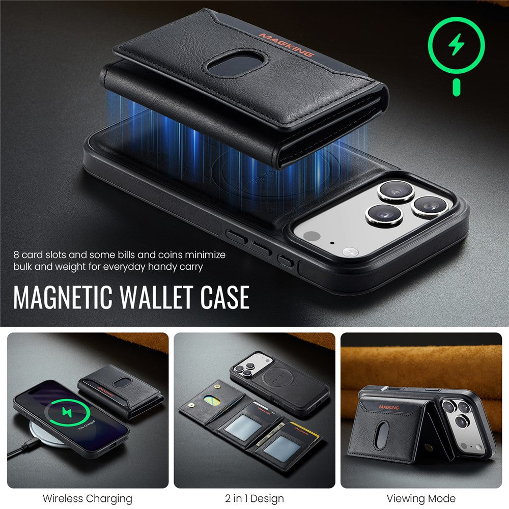 MAGKING K5 til iPhone 18 Pro Max / 17 Pro Max Cover RFID-blokerende Pung med 8 Kort Lommer i PU-læder bagcover