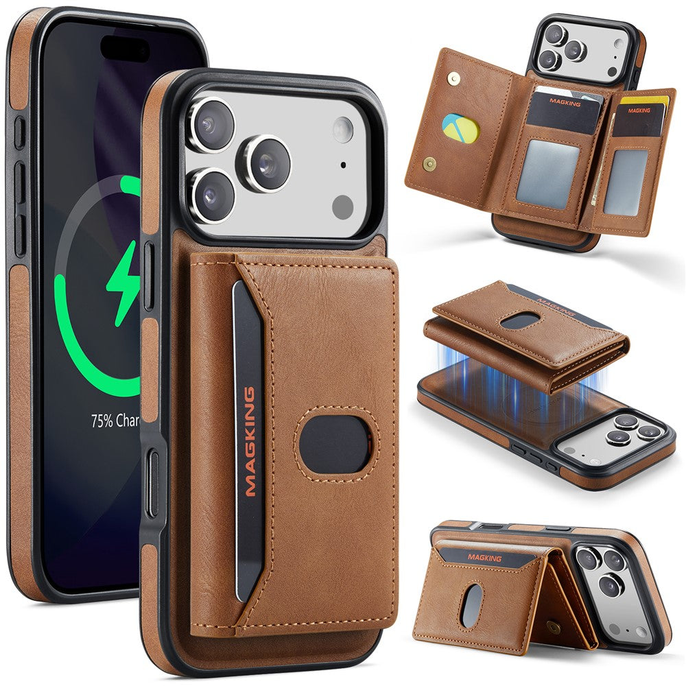 MAGKING K5 til iPhone 18 Pro Max / 17 Pro Max Cover RFID-blokerende Pung med 8 Kort Lommer i PU-læder bagcover