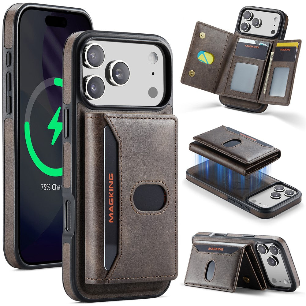 MAGKING K5 til iPhone 18 Pro Max / 17 Pro Max Cover RFID-blokerende Pung med 8 Kort Lommer i PU-læder bagcover