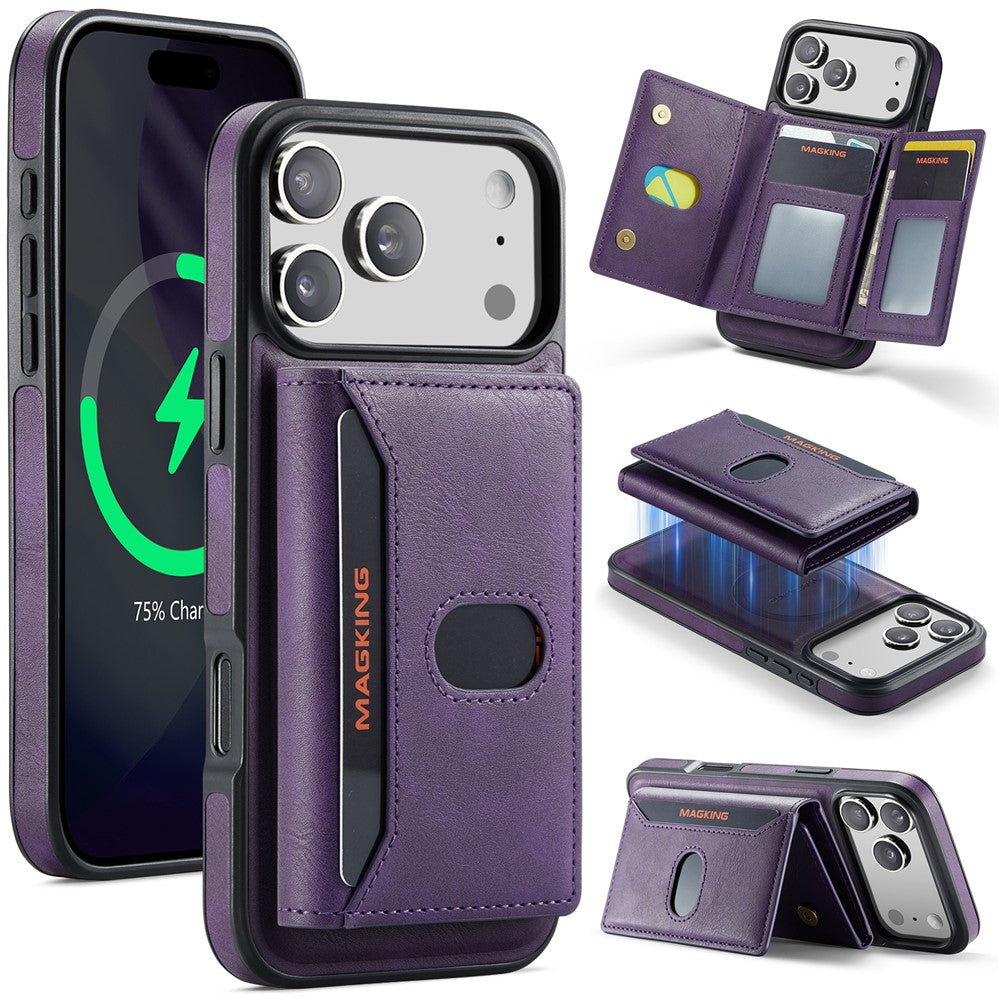 MAGKING K5 til iPhone 18 Pro Max / 17 Pro Max Cover RFID-blokerende Pung med 8 Kort Lommer i PU-læder bagcover