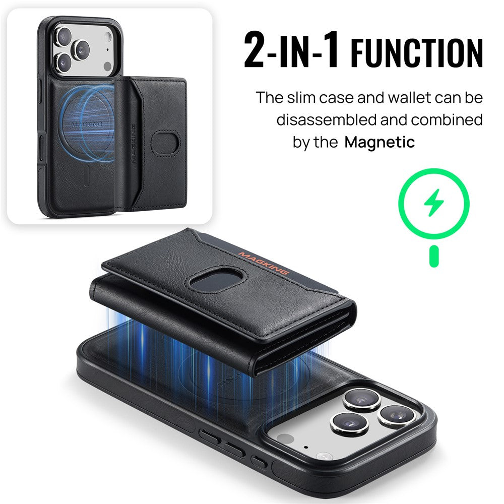 MAGKING K5 for iPhone 18 Pro / 17 Pro Case RFID Blocking 8 Card Holder PU Leather Phone Back Cover