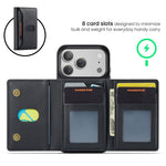 MAGKING K5 for iPhone 18 Pro / 17 Pro Case RFID Blocking 8 Card Holder PU Leather Phone Back Cover