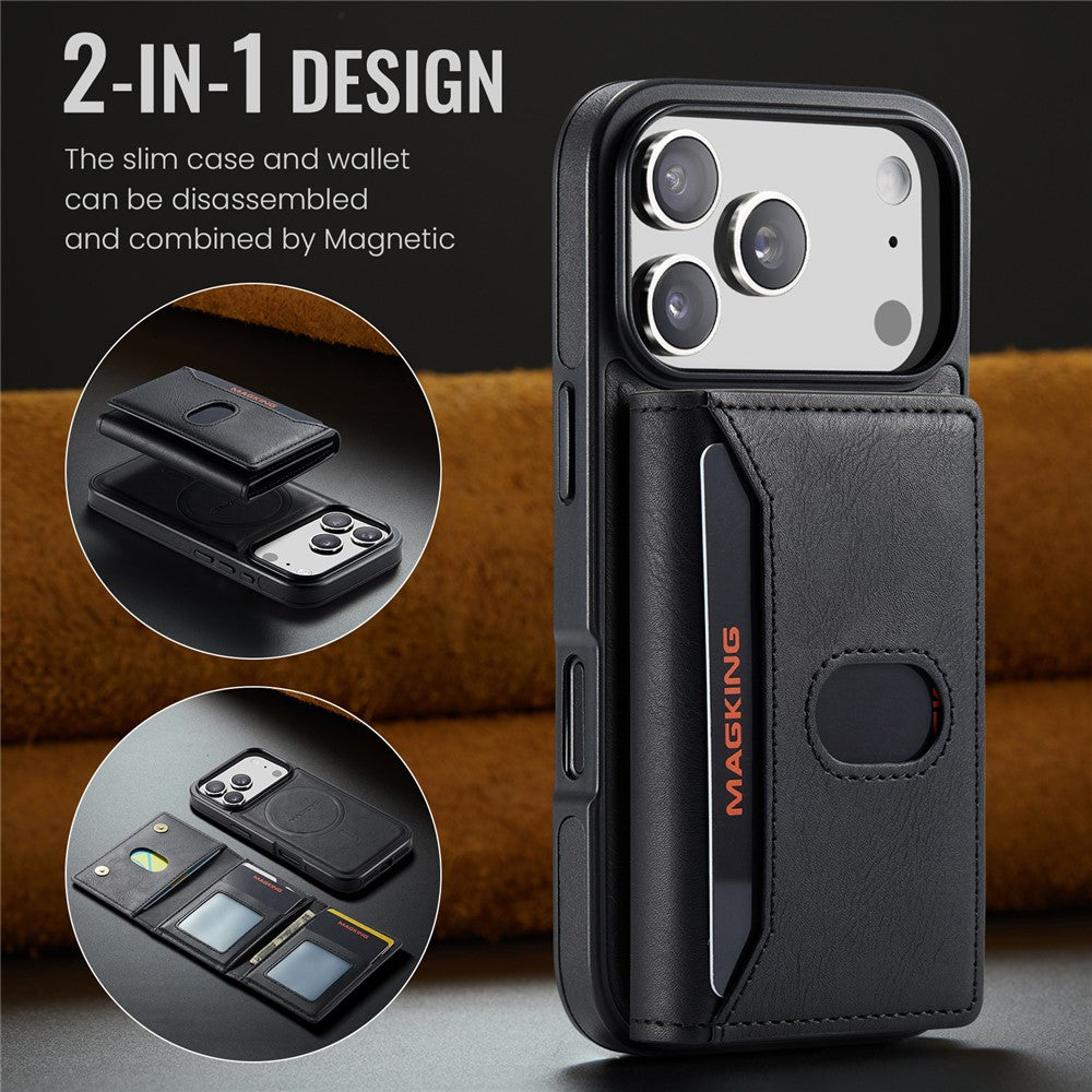 MAGKING K5 for iPhone 18 Pro / 17 Pro Case RFID Blocking 8 Card Holder PU Leather Phone Back Cover