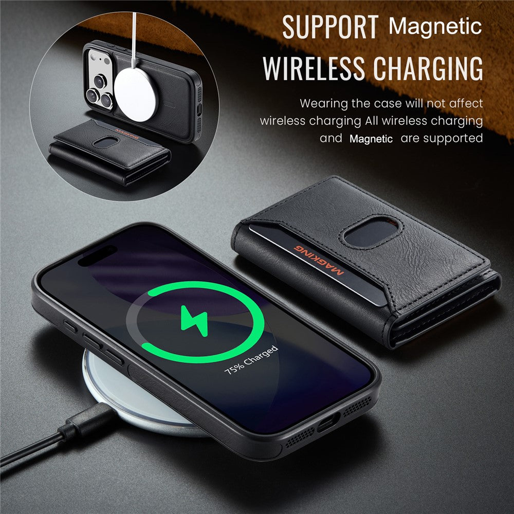 MAGKING K5 for iPhone 18 Pro / 17 Pro Case RFID Blocking 8 Card Holder PU Leather Phone Back Cover