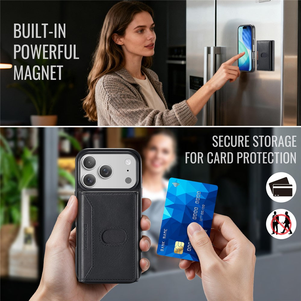 MAGKING K5 for iPhone 18 Pro / 17 Pro Case RFID Blocking 8 Card Holder PU Leather Phone Back Cover