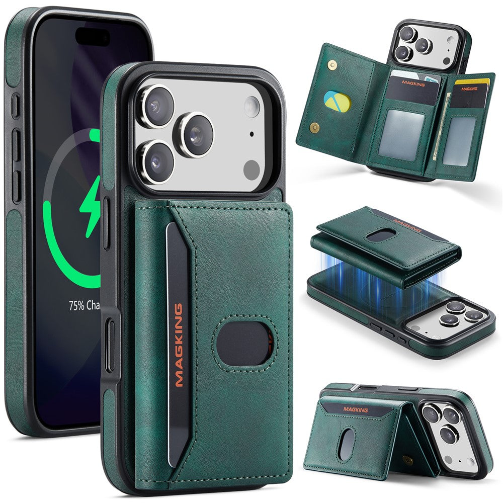 MAGKING K5 for iPhone 18 Pro / 17 Pro Case RFID Blocking 8 Card Holder PU Leather Phone Back Cover