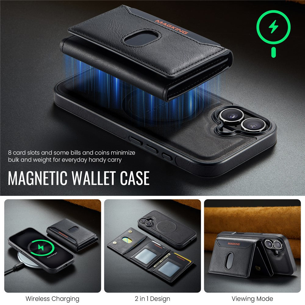 MAGKING K5 for iPhone 18 / 17 Case RFID Blocking 8 Card Holder PU Leather Phone Back Cover