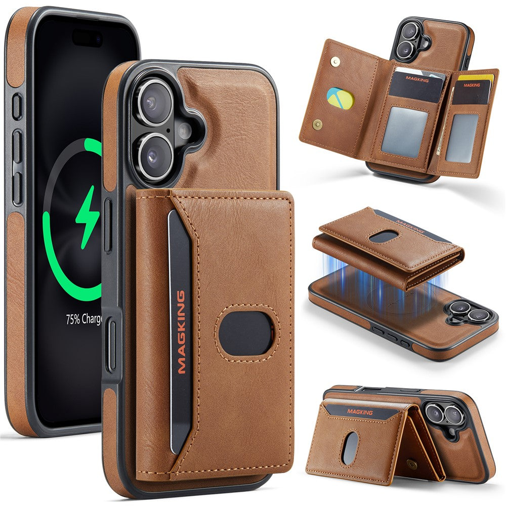 MAGKING K5 for iPhone 18 / 17 Case RFID Blocking 8 Card Holder PU Leather Phone Back Cover
