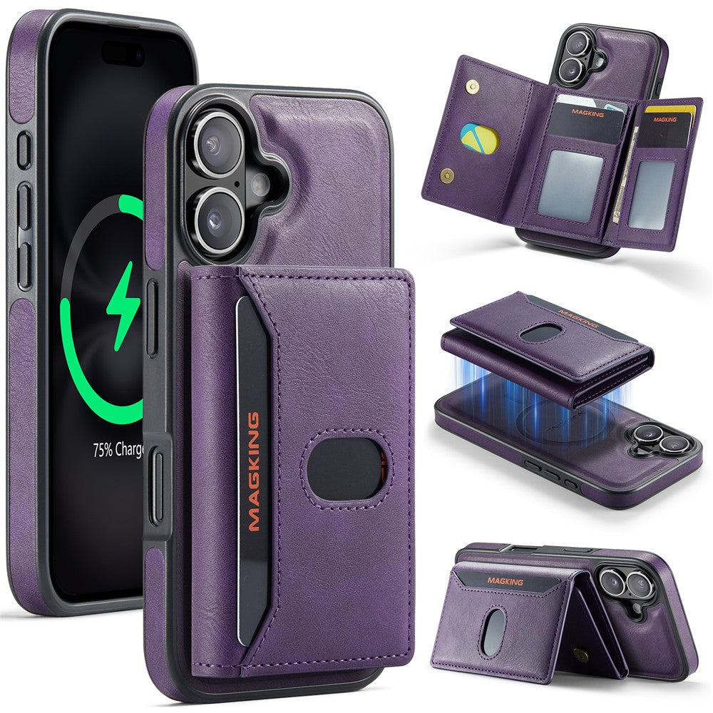 MAGKING K5 for iPhone 18 / 17 Case RFID Blocking 8 Card Holder PU Leather Phone Back Cover