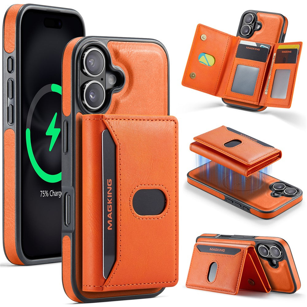 MAGKING K5 for iPhone 18 / 17 Case RFID Blocking 8 Card Holder PU Leather Phone Back Cover