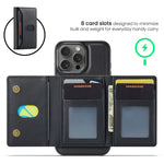 MAGKING K5 til iPhone 16 Pro Cover RFID Blokerende 8 Kortlommer PU Læder Telefon Bagside Cover