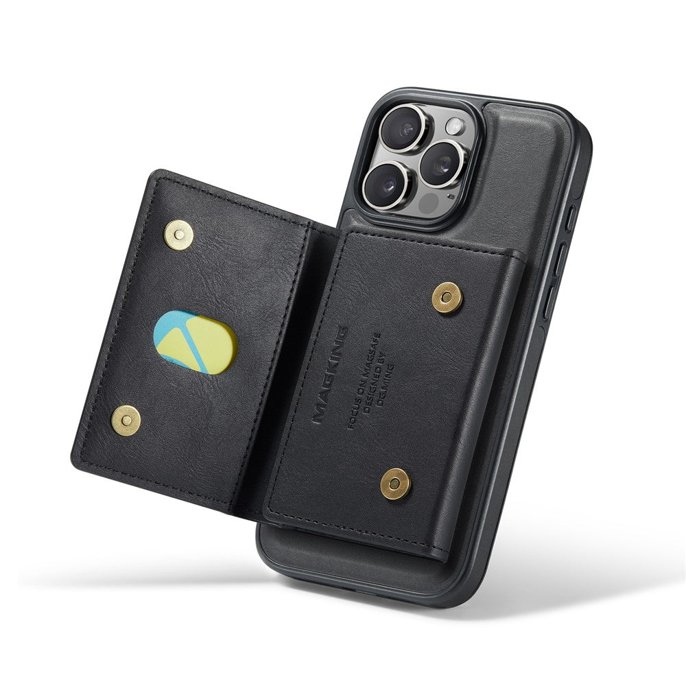MAGKING K5 til iPhone 16 Pro Cover RFID Blokerende 8 Kortlommer PU Læder Telefon Bagside Cover