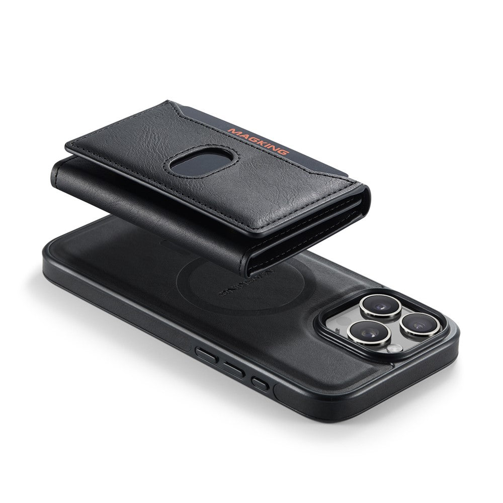 MAGKING K5 til iPhone 16 Pro Cover RFID Blokerende 8 Kortlommer PU Læder Telefon Bagside Cover