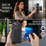 MAGKING K5 til iPhone 16 Pro Cover RFID Blokerende 8 Kortlommer PU Læder Telefon Bagside Cover