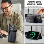 MAGKING K5 til iPhone 16 Pro Cover RFID Blokerende 8 Kortlommer PU Læder Telefon Bagside Cover