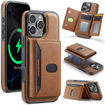 MAGKING K5 til iPhone 16 Pro Cover RFID Blokerende 8 Kortlommer PU Læder Telefon Bagside Cover