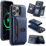 MAGKING K5 til iPhone 16 Pro Cover RFID Blokerende 8 Kortlommer PU Læder Telefon Bagside Cover