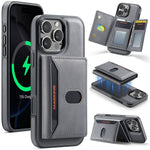 MAGKING K5 til iPhone 16 Pro Cover RFID Blokerende 8 Kortlommer PU Læder Telefon Bagside Cover