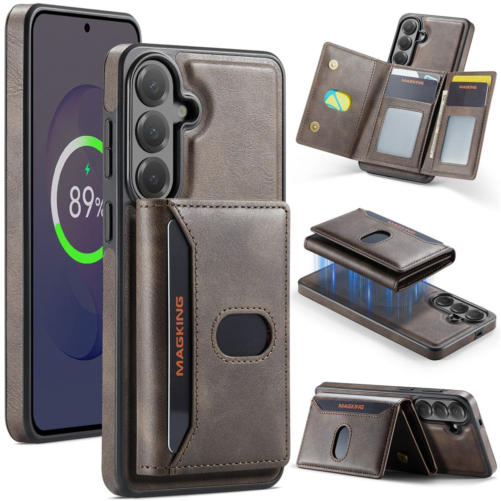 MAGKING K5 til Samsung Galaxy S26 FE Cover RFID-blokerende 8 kortholder PU-lædertelefonbagcover