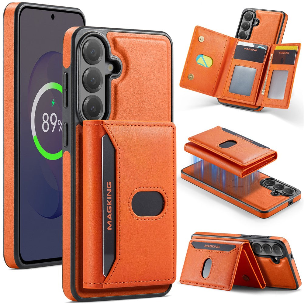 MAGKING K5 til Samsung Galaxy S26 FE Cover RFID-blokerende 8 kortholder PU-lædertelefonbagcover