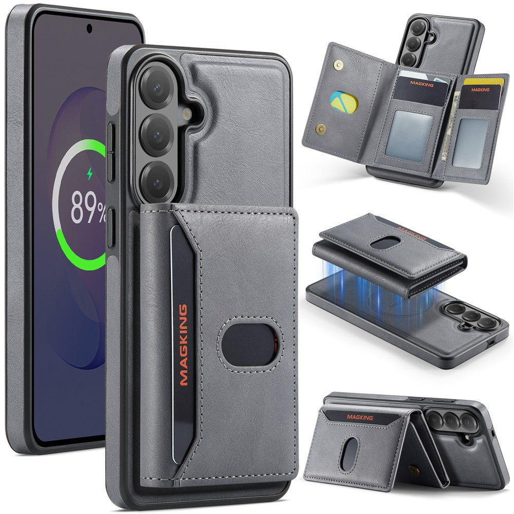 MAGKING K5 til Samsung Galaxy S26 FE Cover RFID-blokerende 8 kortholder PU-lædertelefonbagcover