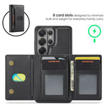 MAGKING K5 for Samsung Galaxy S26 Ultra Case RFID Blocking 8 Card Holder PU Leather Phone Back Cover