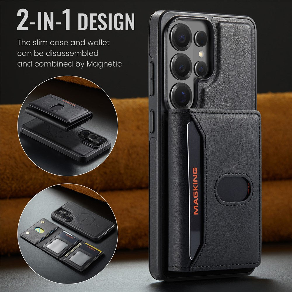 MAGKING K5 for Samsung Galaxy S26 Ultra Case RFID Blocking 8 Card Holder PU Leather Phone Back Cover
