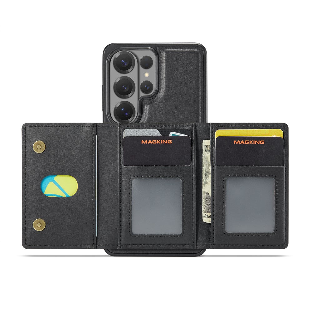 MAGKING K5 for Samsung Galaxy S26 Ultra Case RFID Blocking 8 Card Holder PU Leather Phone Back Cover