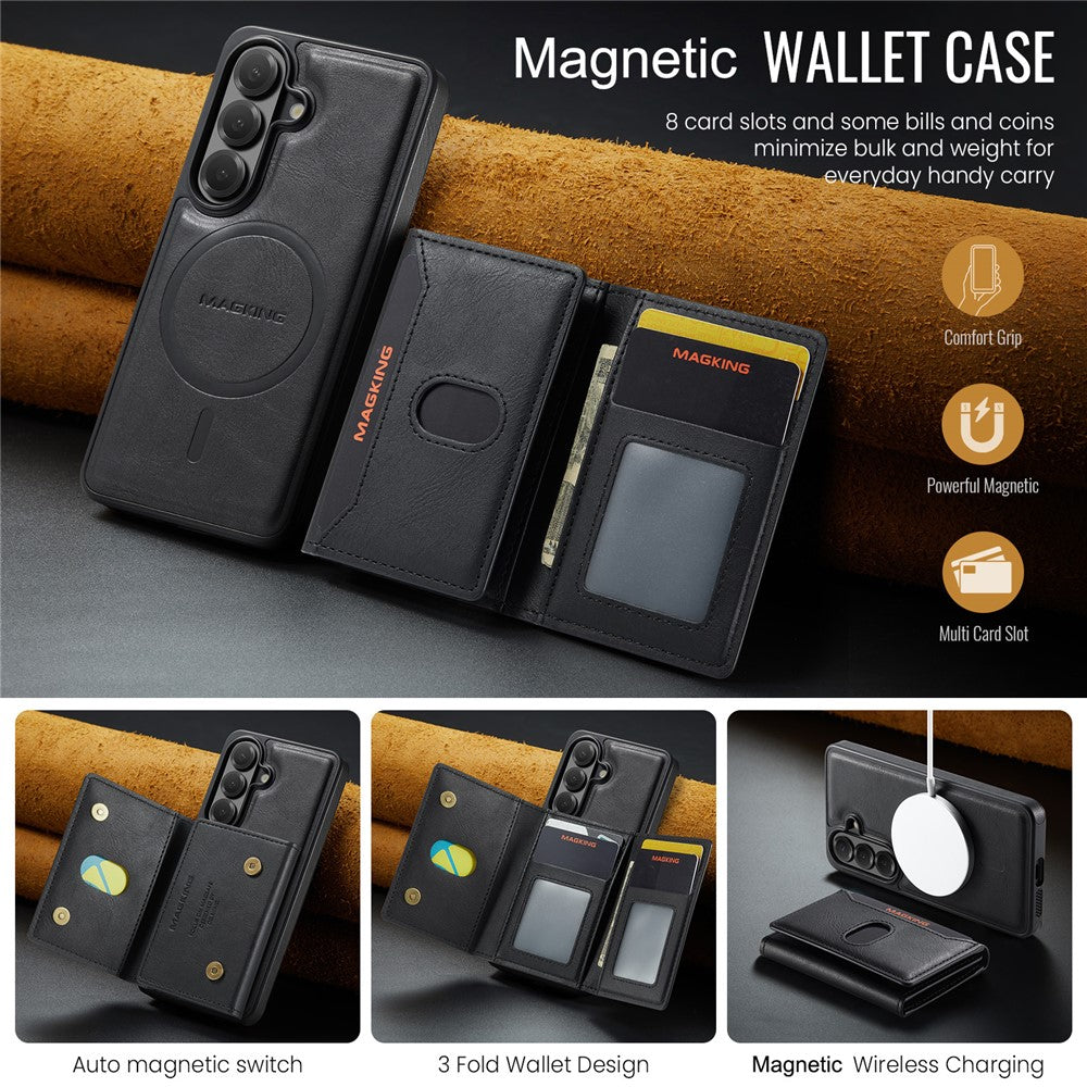 MAGKING K5 til Samsung Galaxy S26+ Cover RFID Blokerende 8 Kortrum PU Læder Telefon Bagside