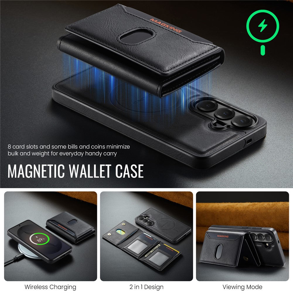 MAGKING K5 til Samsung Galaxy S26+ Cover RFID Blokerende 8 Kortrum PU Læder Telefon Bagside