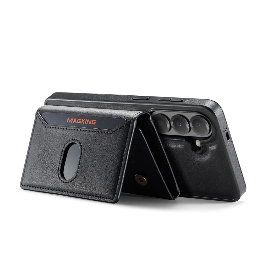 MAGKING K5 for Samsung Galaxy S25 Case RFID Blocking 8 Card Holder PU Leather Phone Back Cover