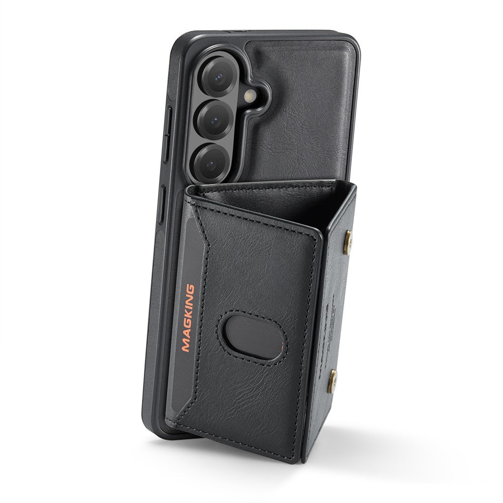 MAGKING K5 for Samsung Galaxy S25 Case RFID Blocking 8 Card Holder PU Leather Phone Back Cover
