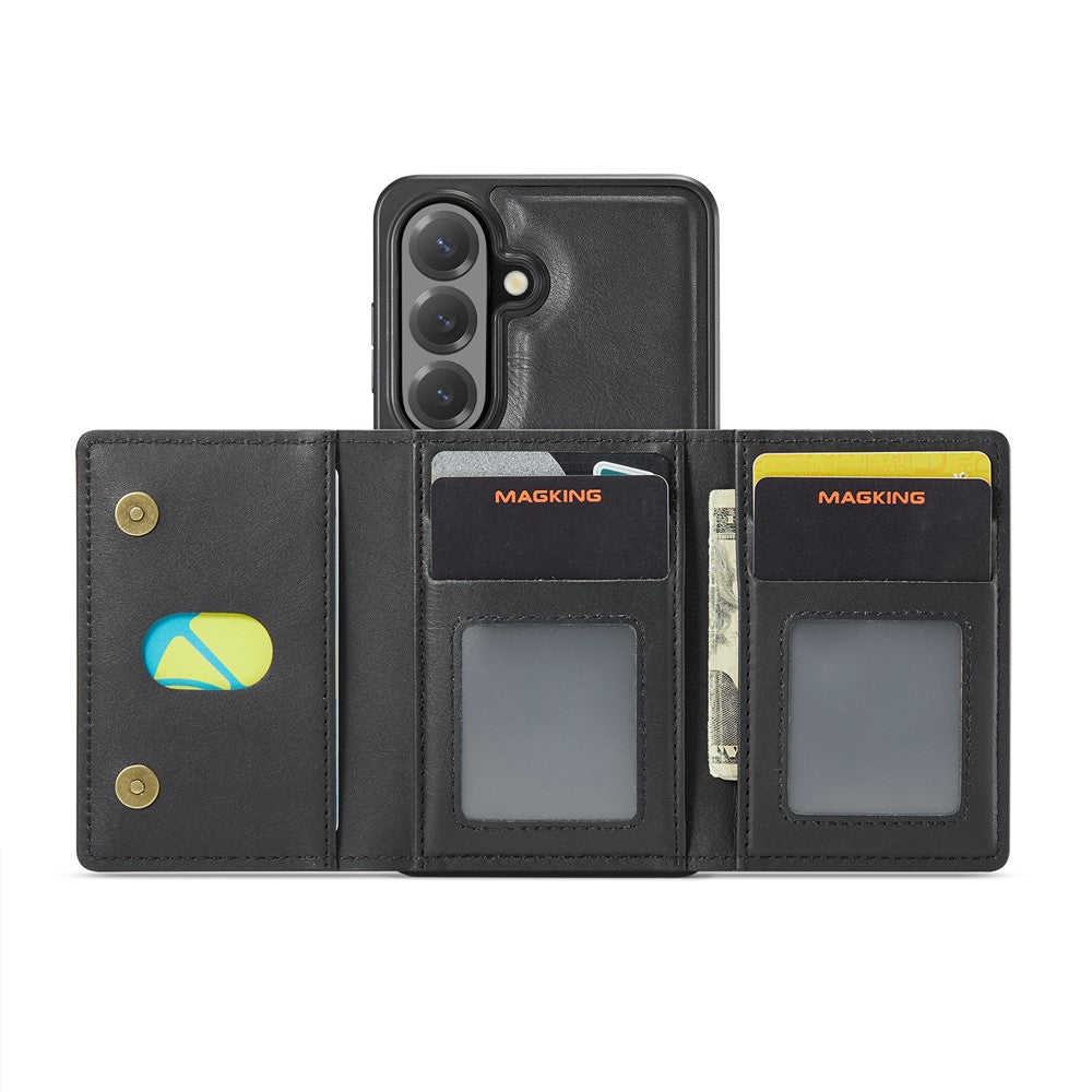MAGKING K5 for Samsung Galaxy S25 Case RFID Blocking 8 Card Holder PU Leather Phone Back Cover