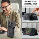 MAGKING K5 for Samsung Galaxy S25 Case RFID Blocking 8 Card Holder PU Leather Phone Back Cover