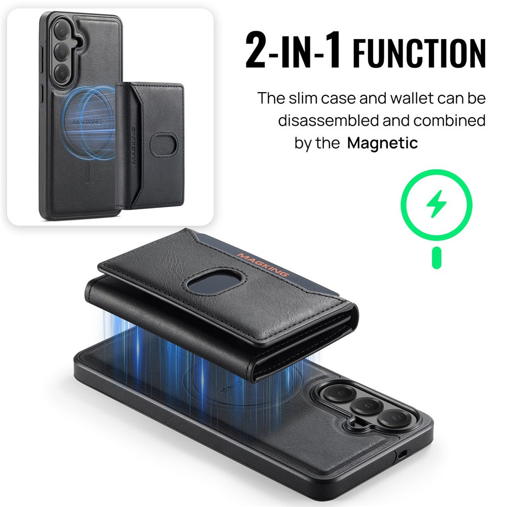 MAGKING K5 til Samsung Galaxy S24 FE Etui RFID-blokerende 8-kortholder PU-læder telefonbagcover