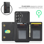MAGKING K5 til Samsung Galaxy S24 FE Etui RFID-blokerende 8-kortholder PU-læder telefonbagcover