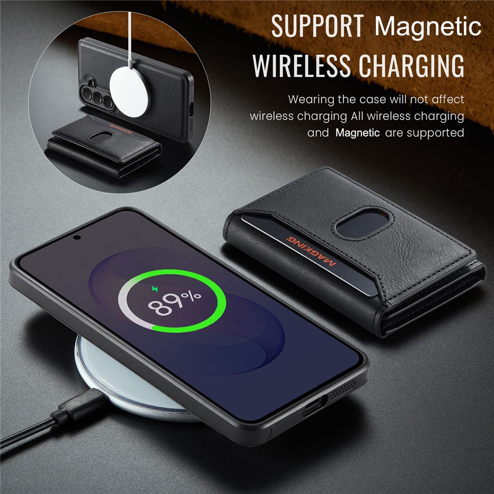 MAGKING K5 til Samsung Galaxy S24 FE Etui RFID-blokerende 8-kortholder PU-læder telefonbagcover