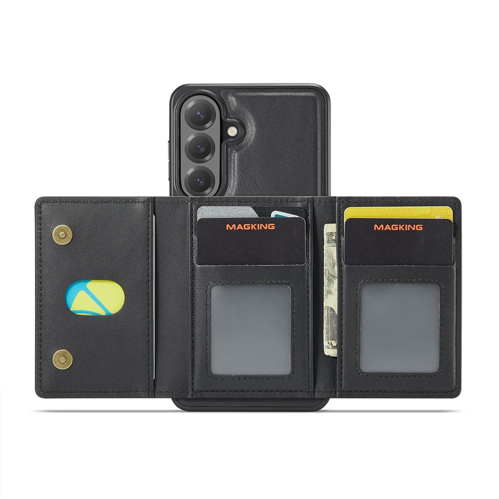 MAGKING K5 til Samsung Galaxy S24 FE Etui RFID-blokerende 8-kortholder PU-læder telefonbagcover