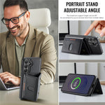 MAGKING K5 til Samsung Galaxy S24 FE Etui RFID-blokerende 8-kortholder PU-læder telefonbagcover