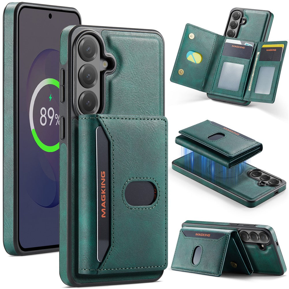 MAGKING K5 til Samsung Galaxy S24 FE Etui RFID-blokerende 8-kortholder PU-læder telefonbagcover
