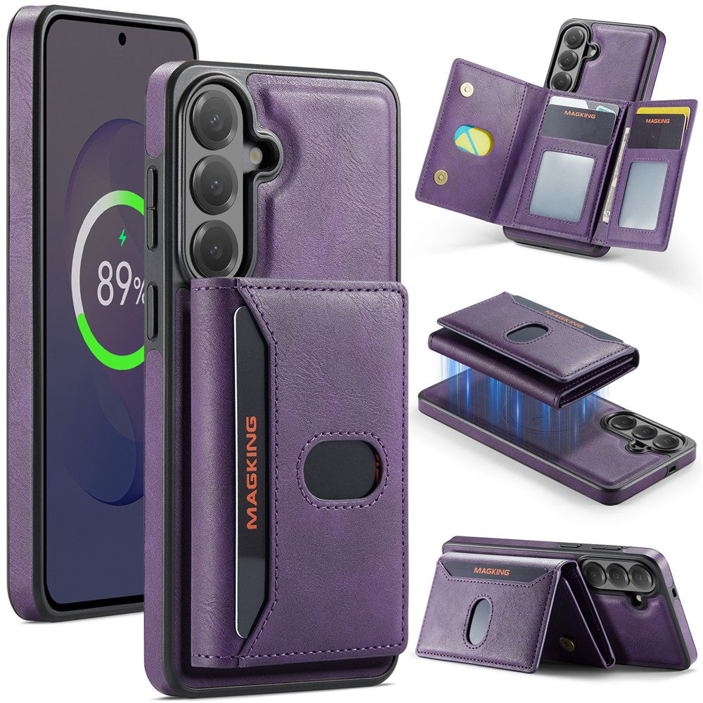 MAGKING K5 til Samsung Galaxy S24 FE Etui RFID-blokerende 8-kortholder PU-læder telefonbagcover