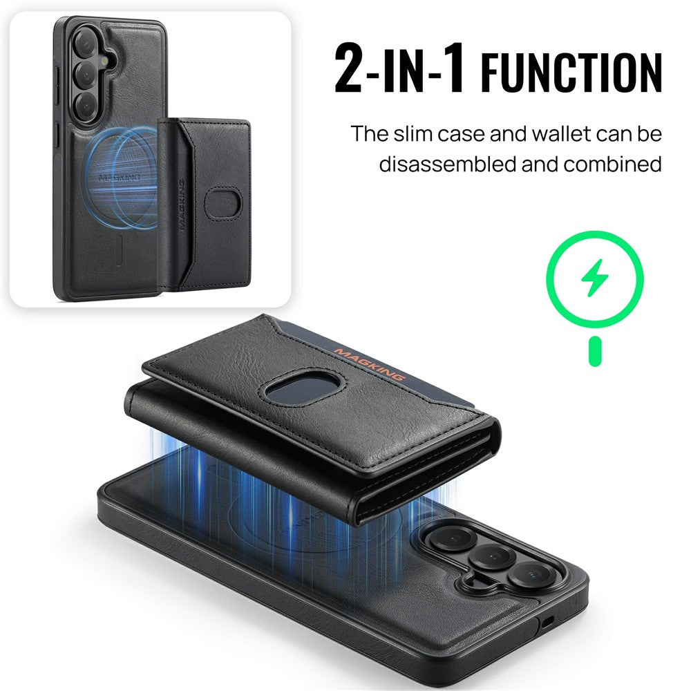MAGKING K5 for Samsung Galaxy S24 Case RFID Blocking 8 Card Holder PU Leather Phone Back Cover