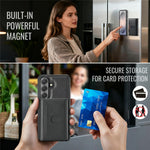 MAGKING K5 for Samsung Galaxy S24 Case RFID Blocking 8 Card Holder PU Leather Phone Back Cover